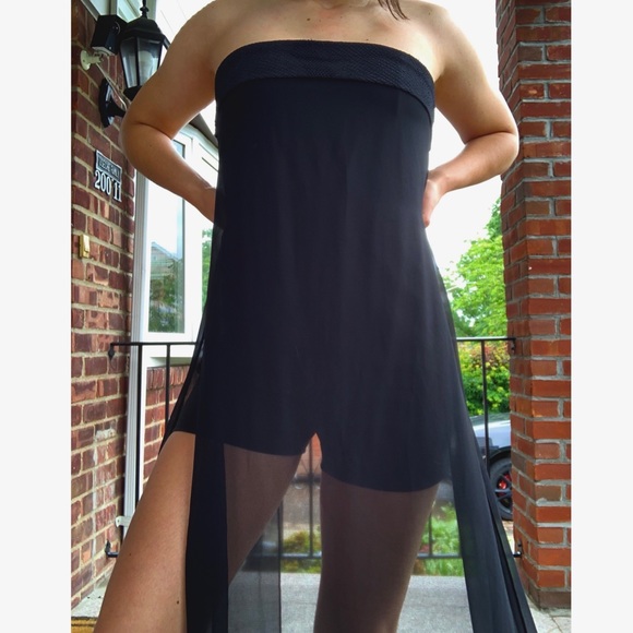 Flowy Black Chiffon Romper - Size S - Picture 3 of 6